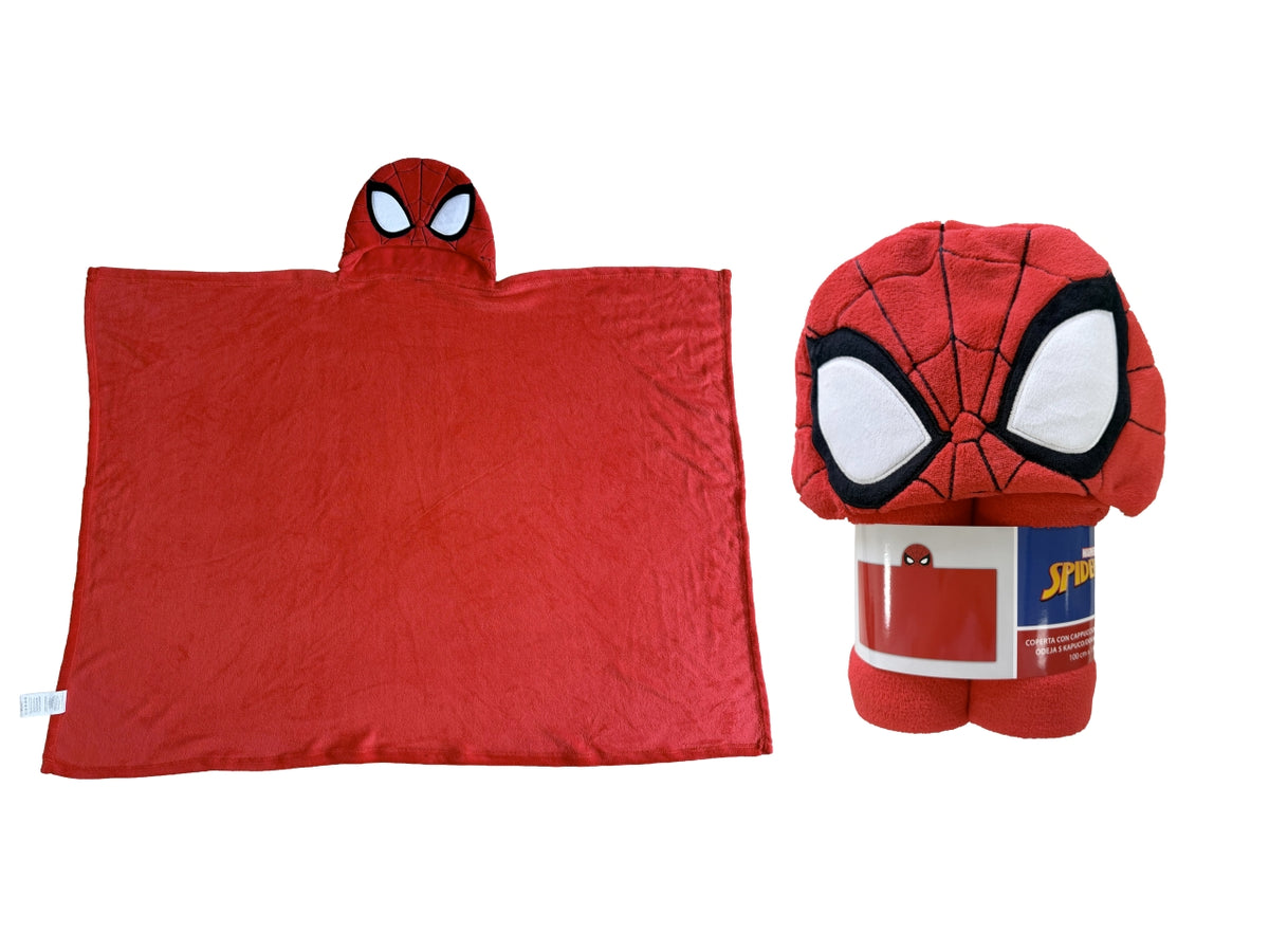 Plaid Spiderman con cappuccio 100x130cm