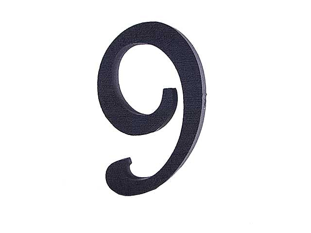 Numero 9 polistirolo 13cm nero