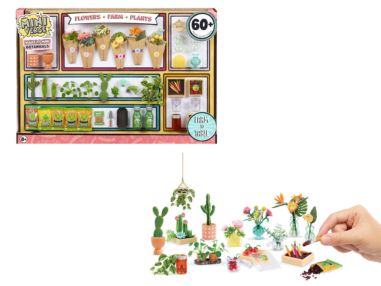MGA's Miniverse - Make It Mini Botanicals: Set Fai-da-Te con 60 Accessori per Creare e Collezionare Miniature a Tema Floreale e Agricolo, Gioco Unisex per Bambini 8+ | MGA Entertainment