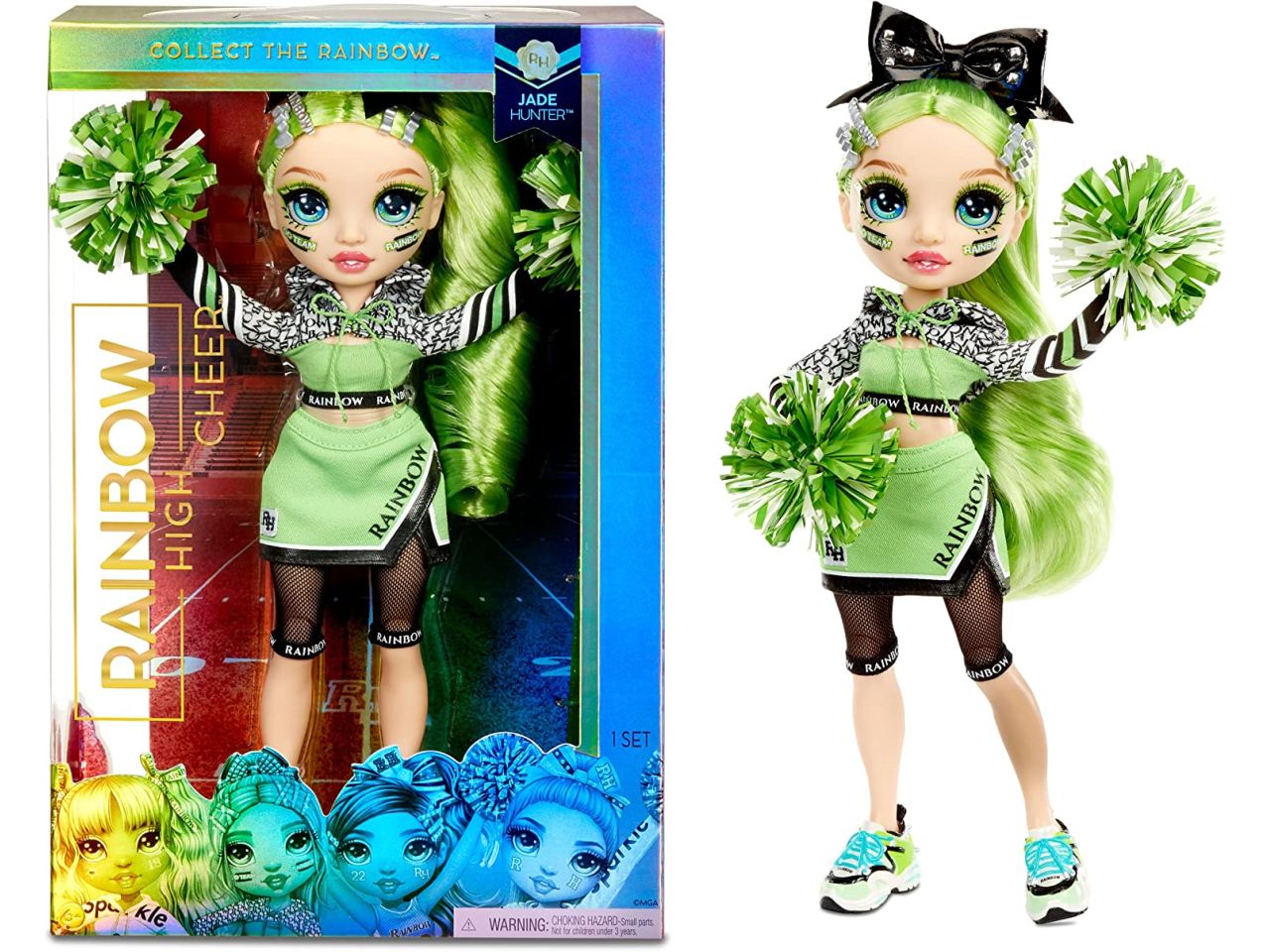 Fashion doll mga rainbow high cheer doll jade hunter