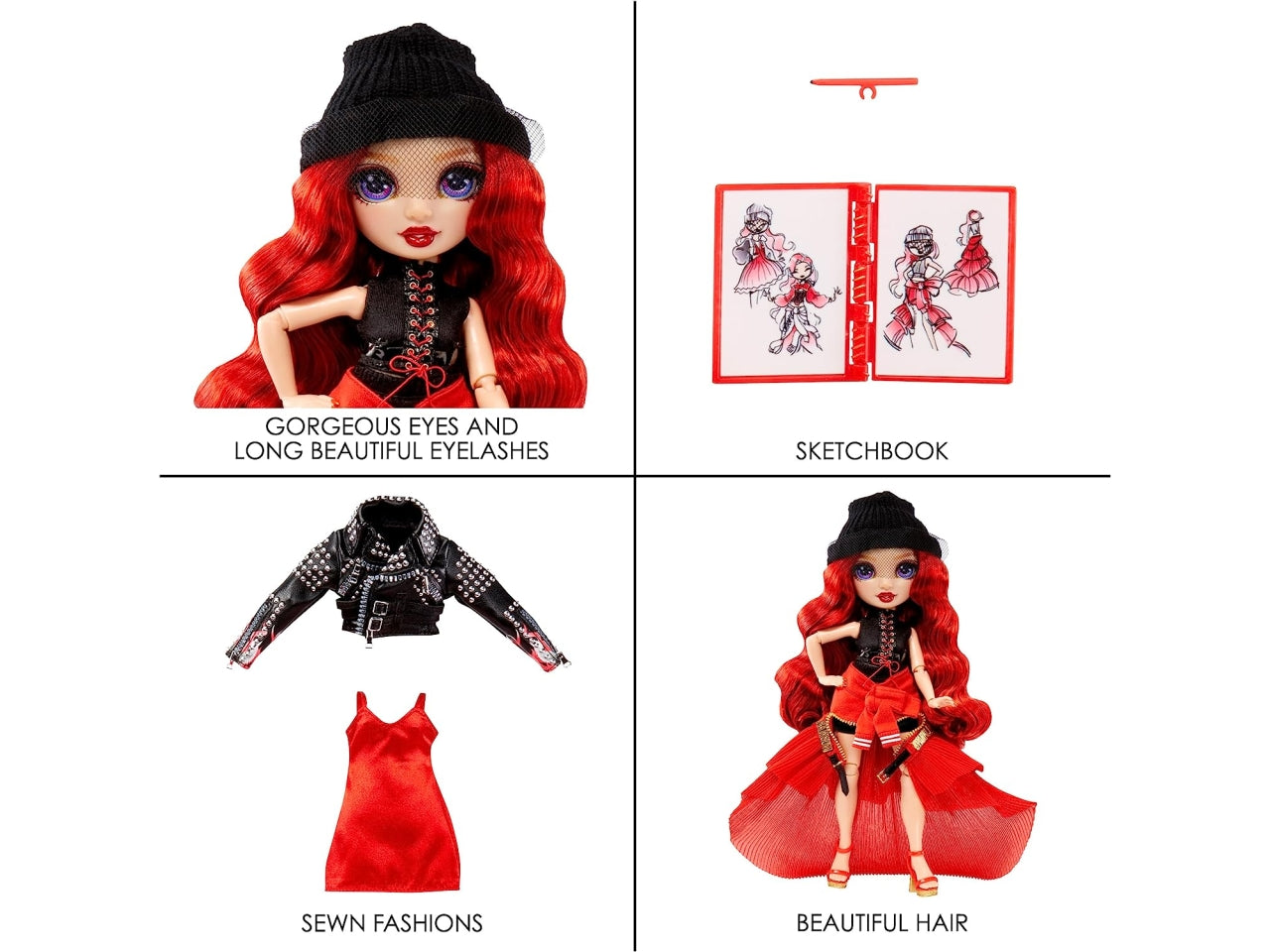 Rainbow high fantastic fashion doll - red