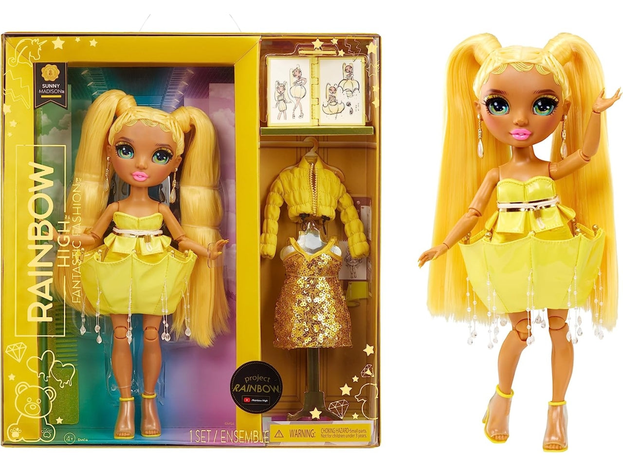Rainbow high fantastic fashion doll - yellow