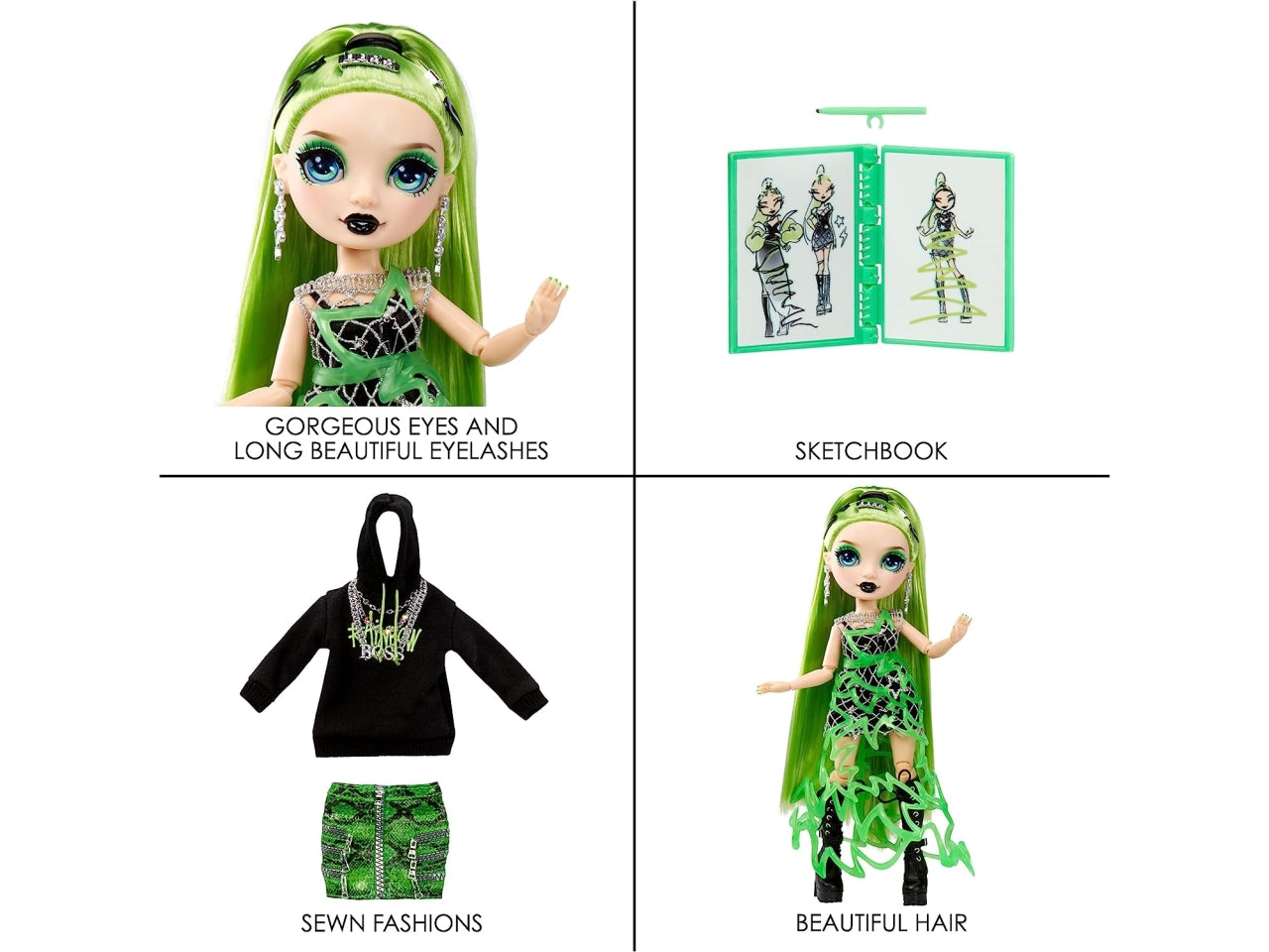 Rainbow high fantastic fashion doll - green