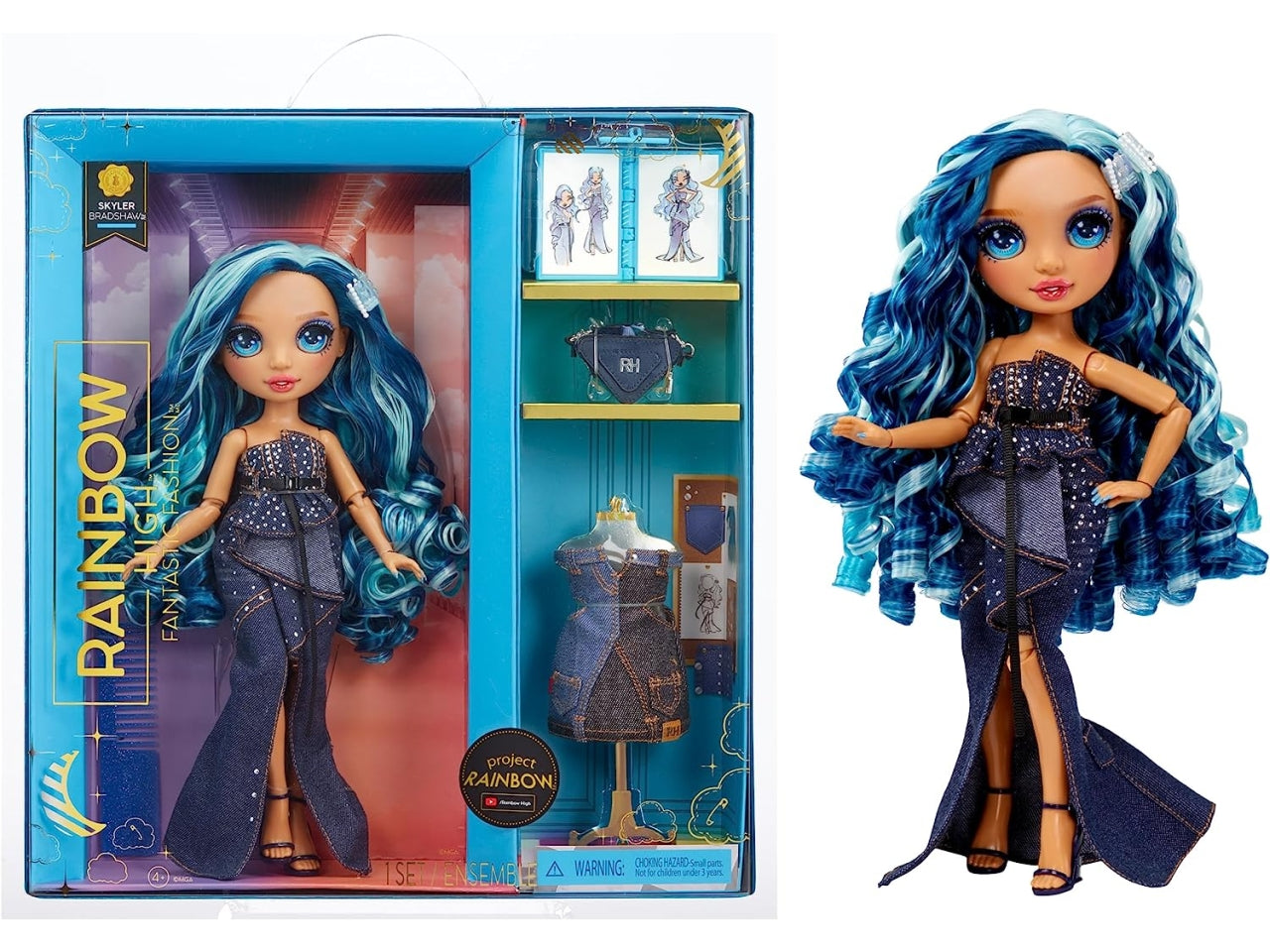 Rainbow high fantastic fashion doll - blue