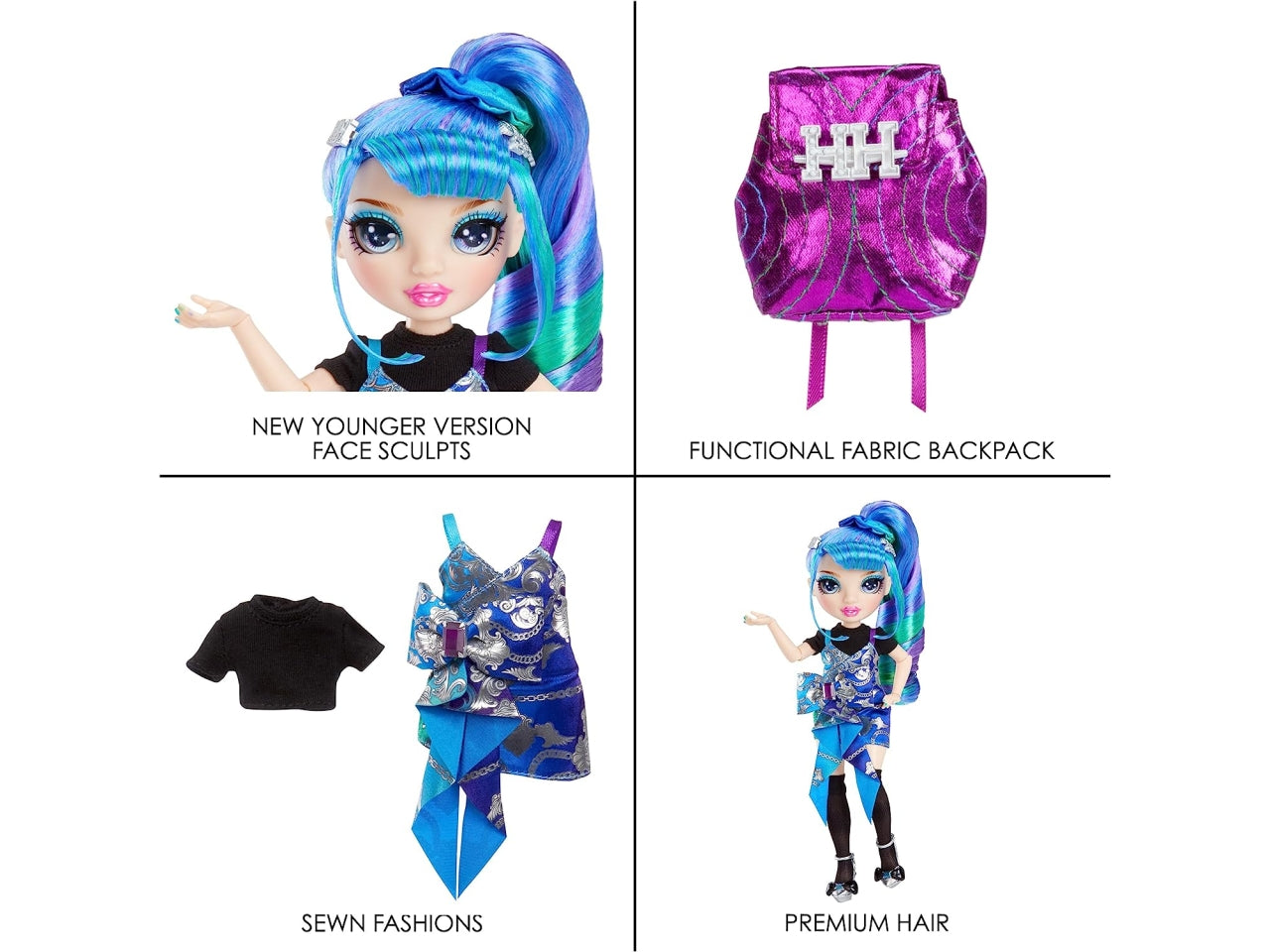 Rainbow high junior high special edition doll - holly de'vious blue