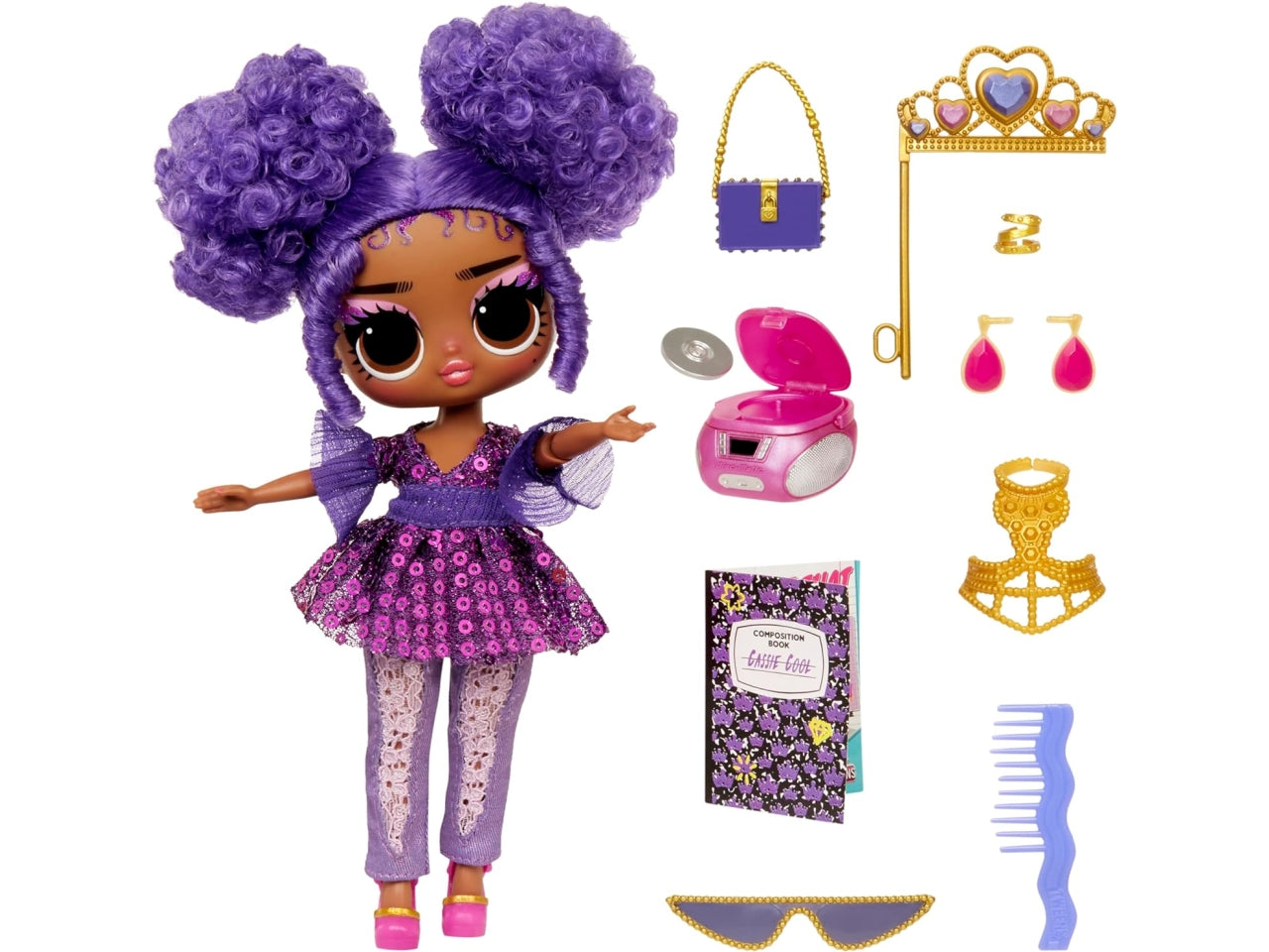 L.o.l. Surprise tweens core doll Cassie Cool, bambola con 10 accessori, 4+ anni Mga