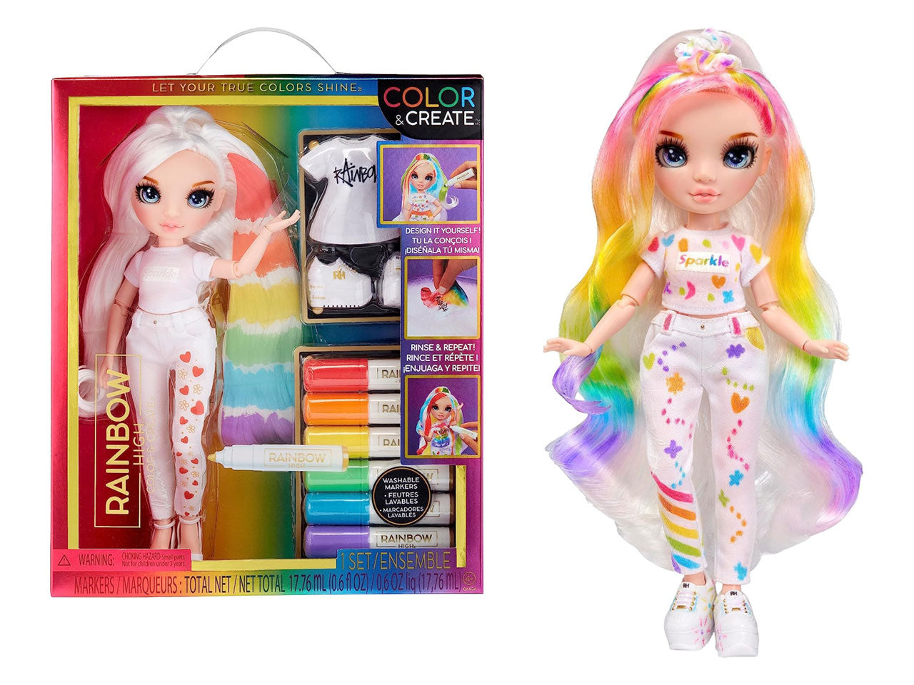 Rainbow high color & create fashion doll - blue eyes