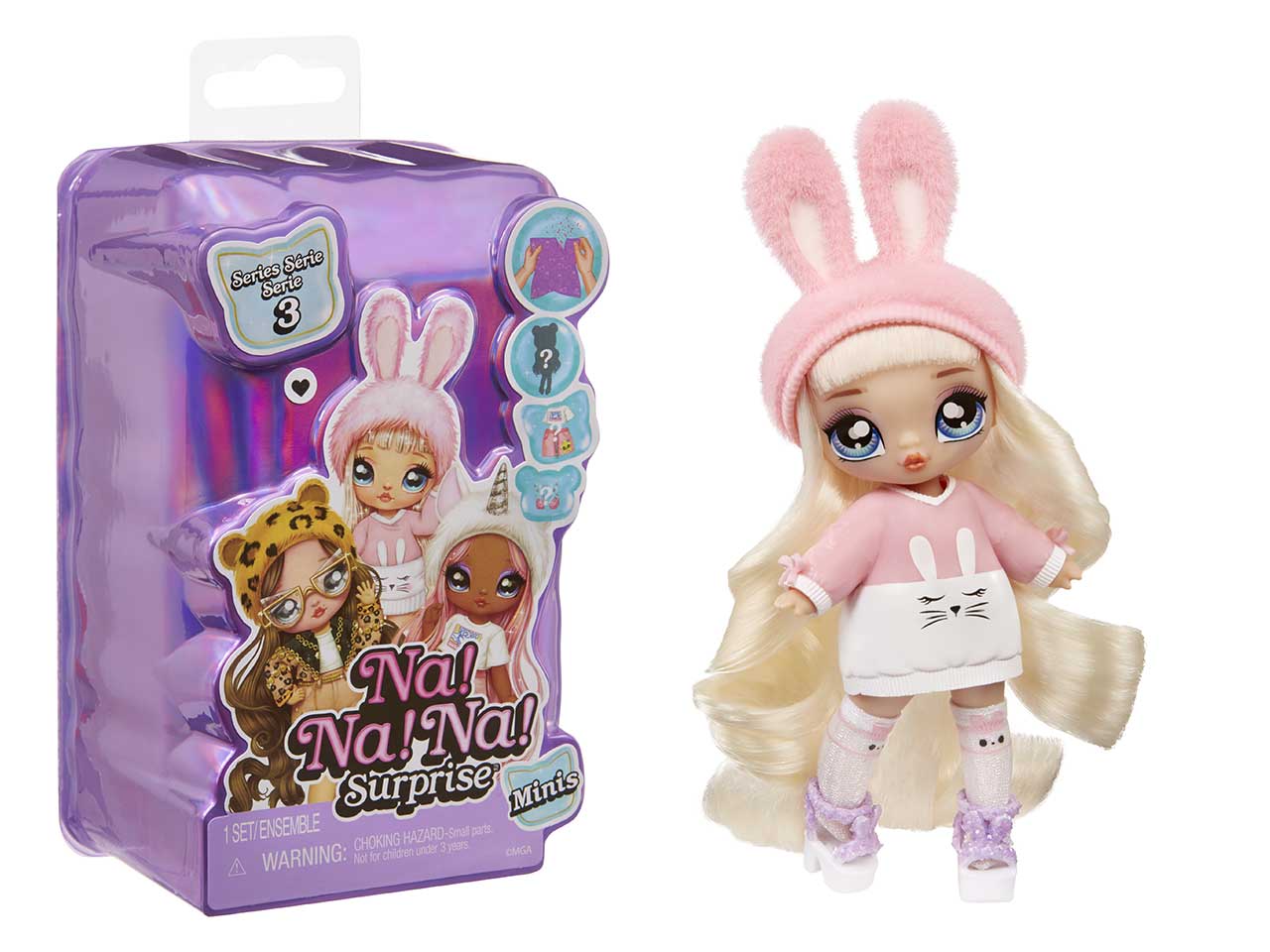Na! Na! Na! Surprise minis series 3, bambolina 10 cm a sorpresa con coriandoli, 3+ anni, Mga