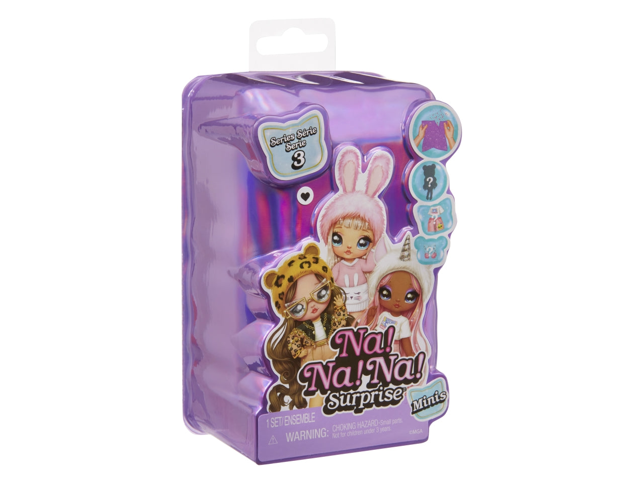 Na! Na! Na! Surprise minis series 3, bambolina 10 cm a sorpresa con coriandoli, 3+ anni, Mga