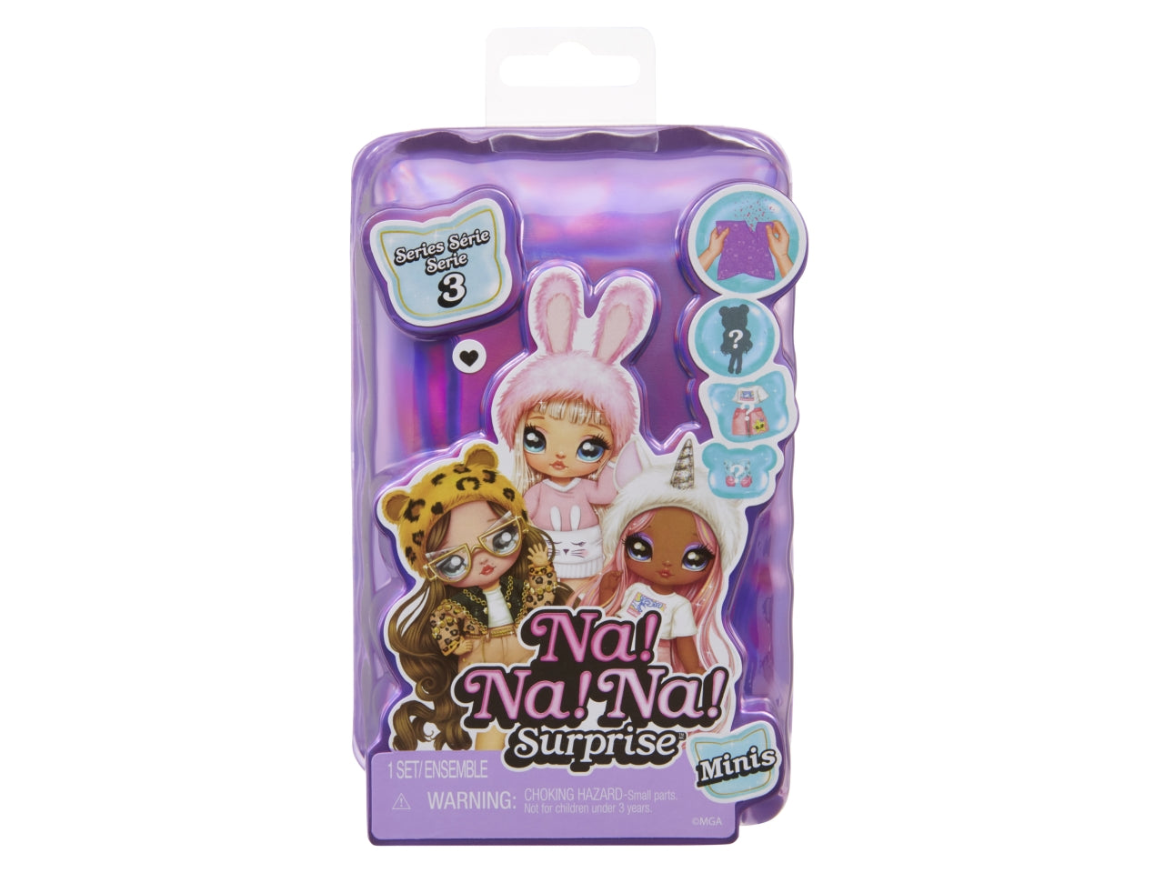 Na! Na! Na! Surprise minis series 3, bambolina 10 cm a sorpresa con coriandoli, 3+ anni, Mga