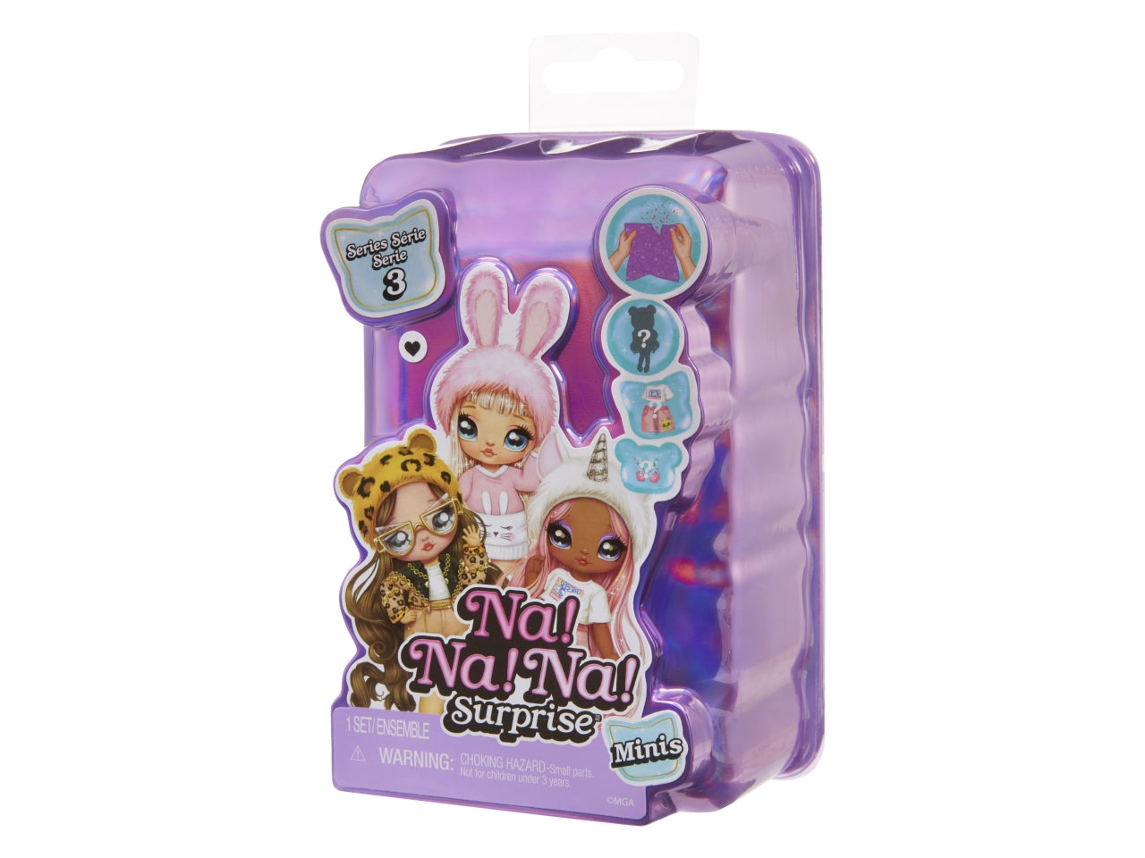 Na! Na! Na! Surprise minis series 3, bambolina 10 cm a sorpresa con coriandoli, 3+ anni, Mga