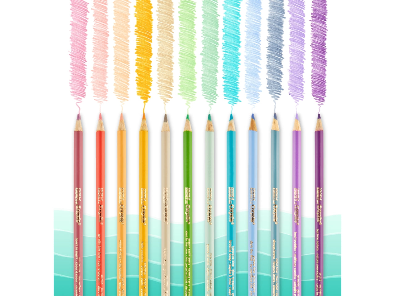 Set Matite Colorate Colours of Kindness 12 Pezzi - Multicolor, 9x0,8x21,2 cm, 80 gr, Legno, Certificato CE, Unisex, Età 3+ | Crayola