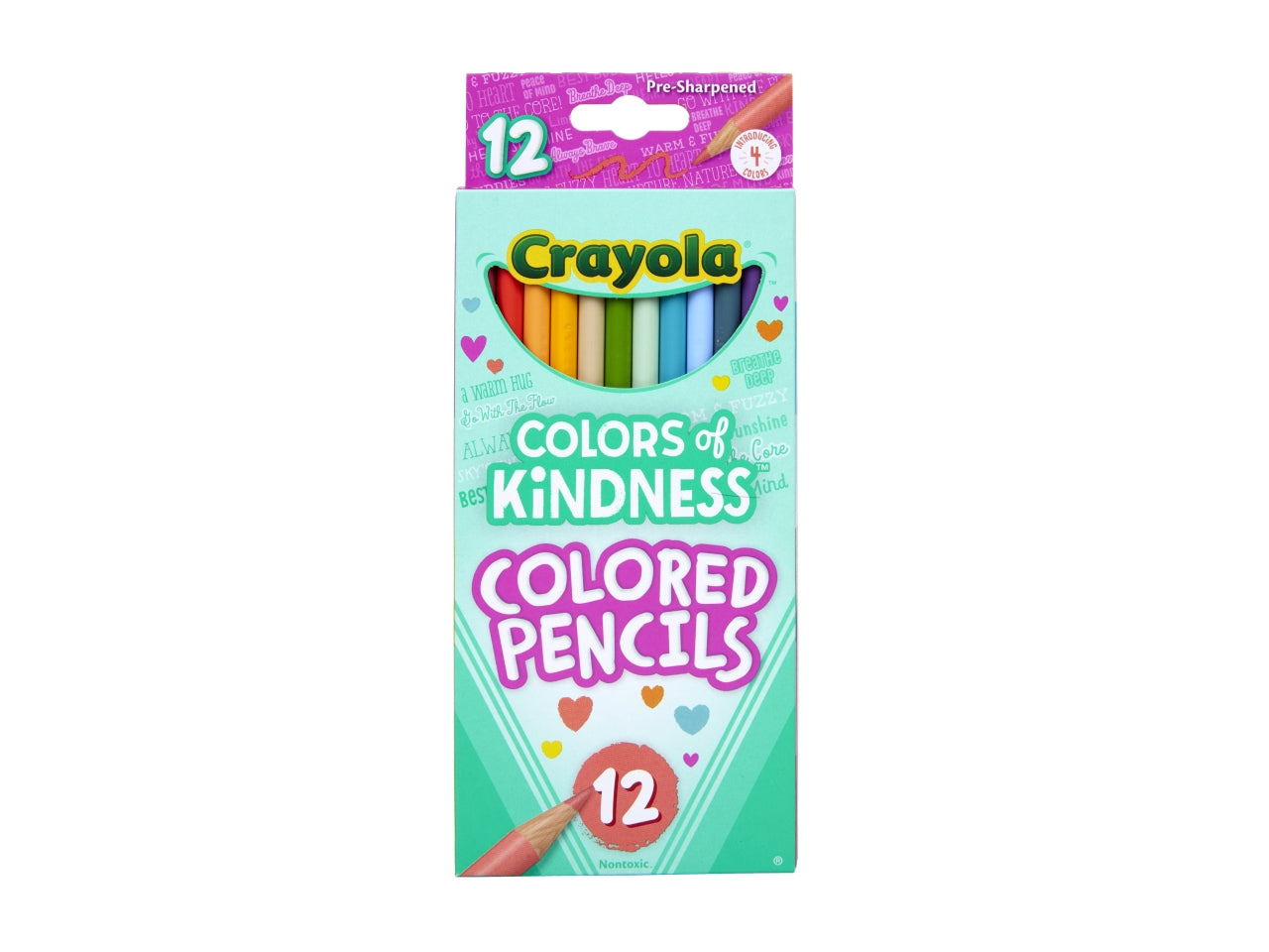 Set Matite Colorate Colours of Kindness 12 Pezzi - Multicolor, 9x0,8x21,2 cm, 80 gr, Legno, Certificato CE, Unisex, Età 3+ | Crayola