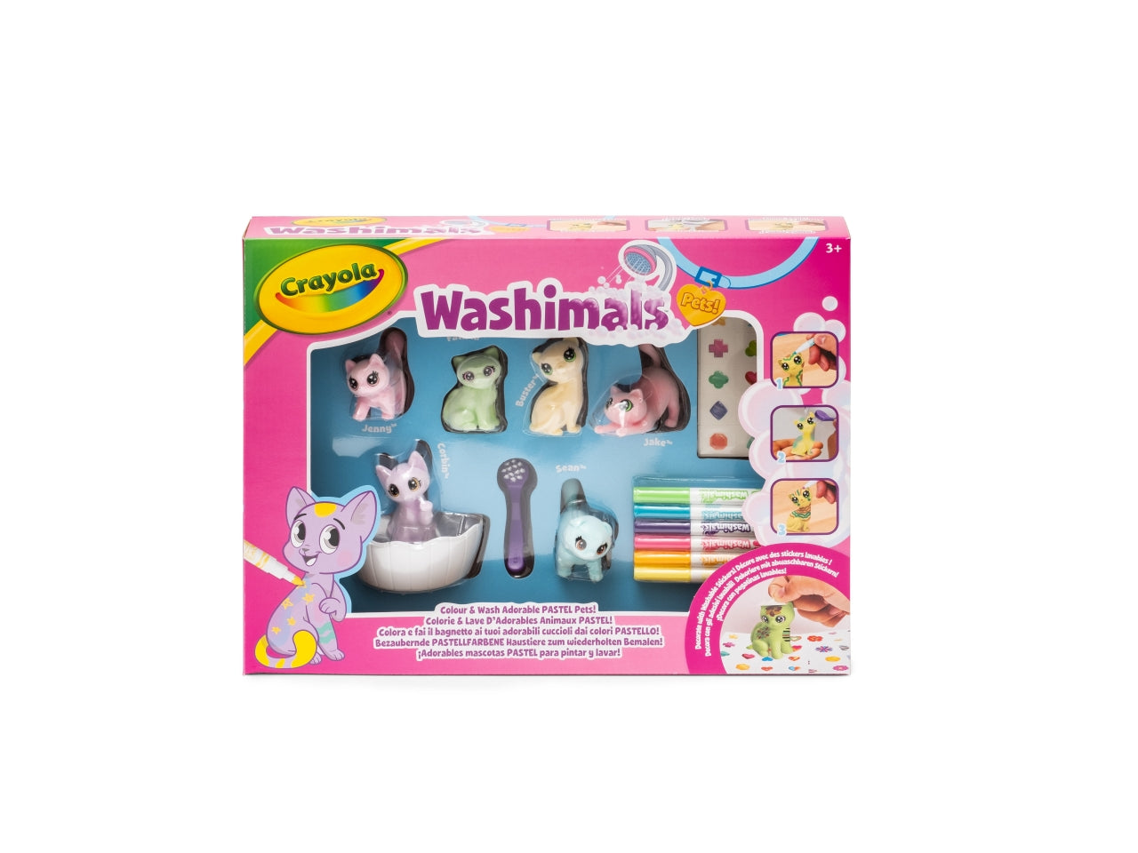 Washimals Pets Set attività con Adesivi Colori Pastello Crayola