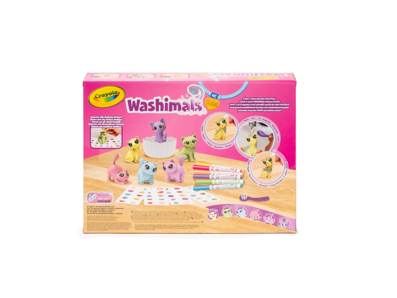 Washimals Pets Set attività con Adesivi Colori Pastello Crayola