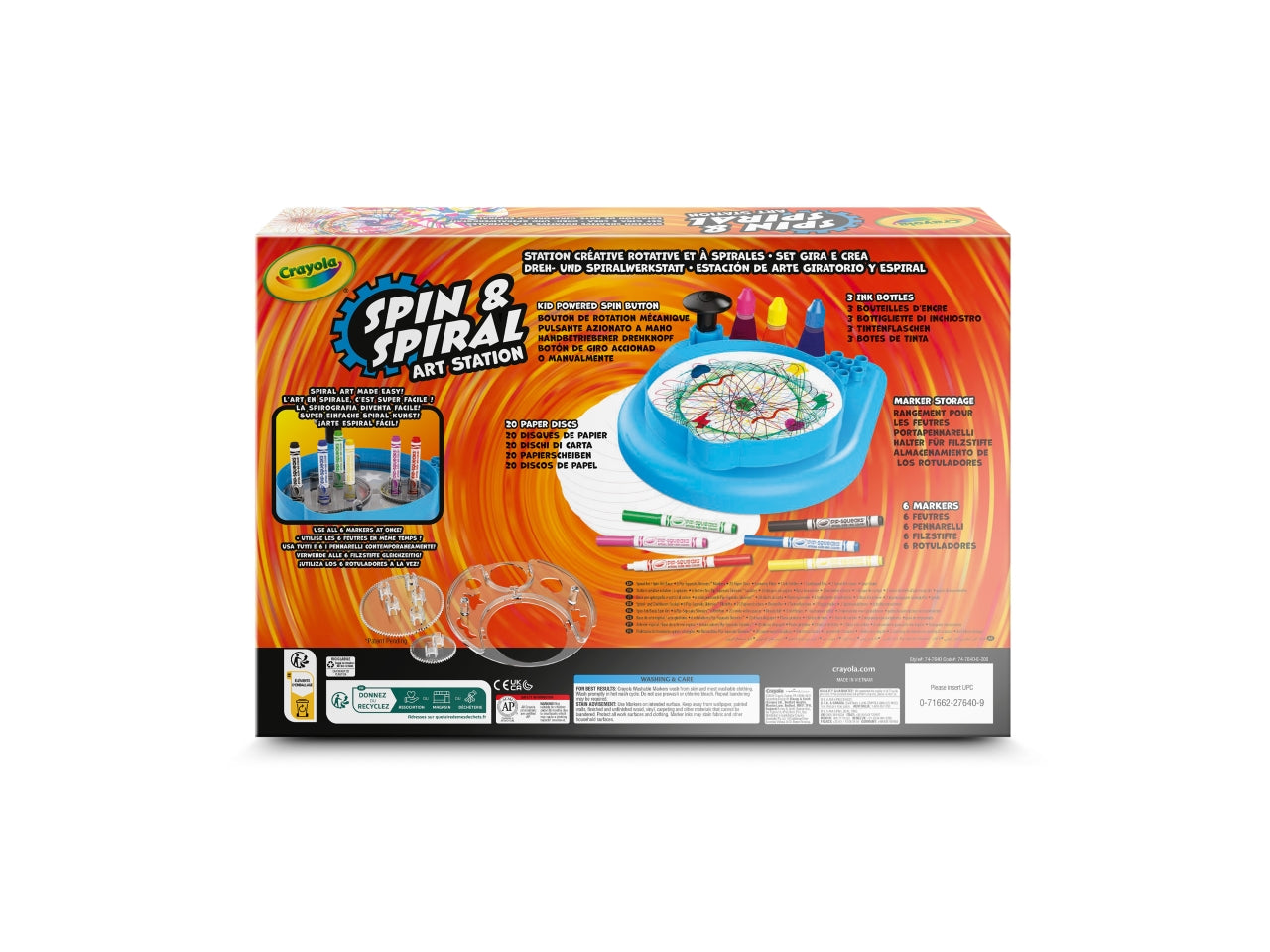 Spin & Spiral Art Station - Super Set Gira e Crea, Blu e Nero, Età 6+, Crayola