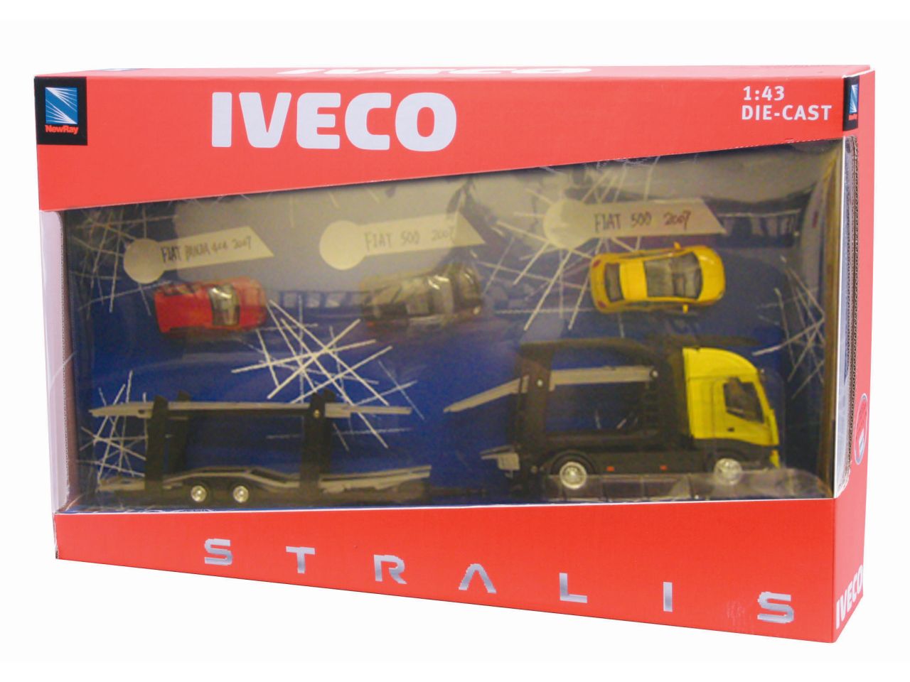 Iveco stralis twin car carrier con 3 alfaromeo in scala 1:43