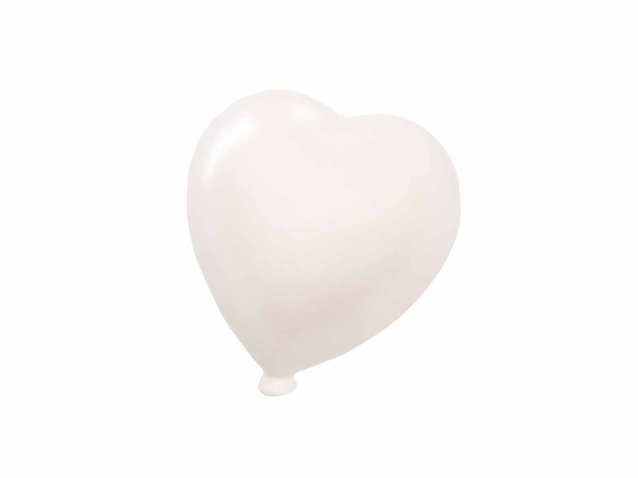 Cuore matte bianco 7,5cm