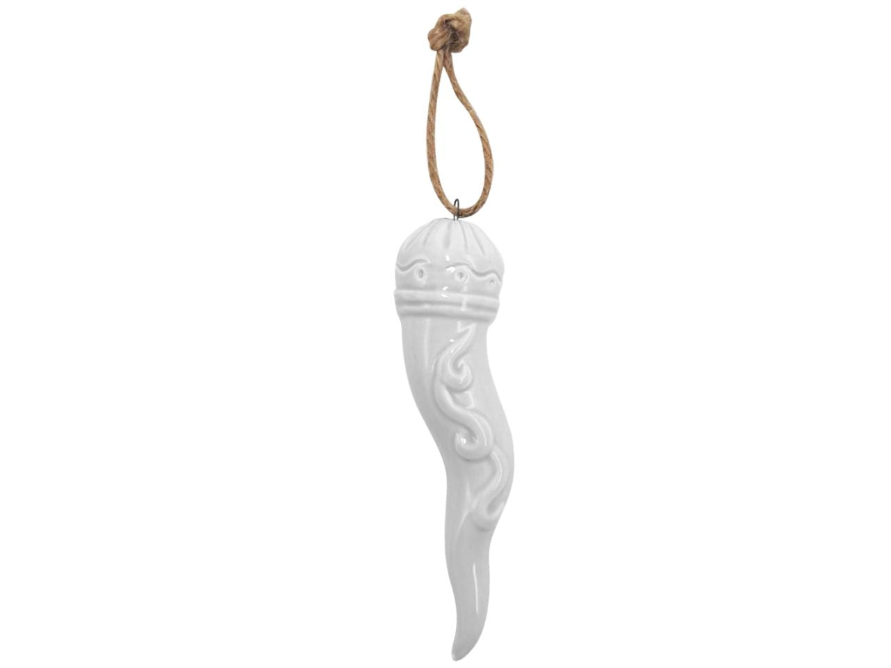 Peperoncino con nastro misura h.11cm colore bianco