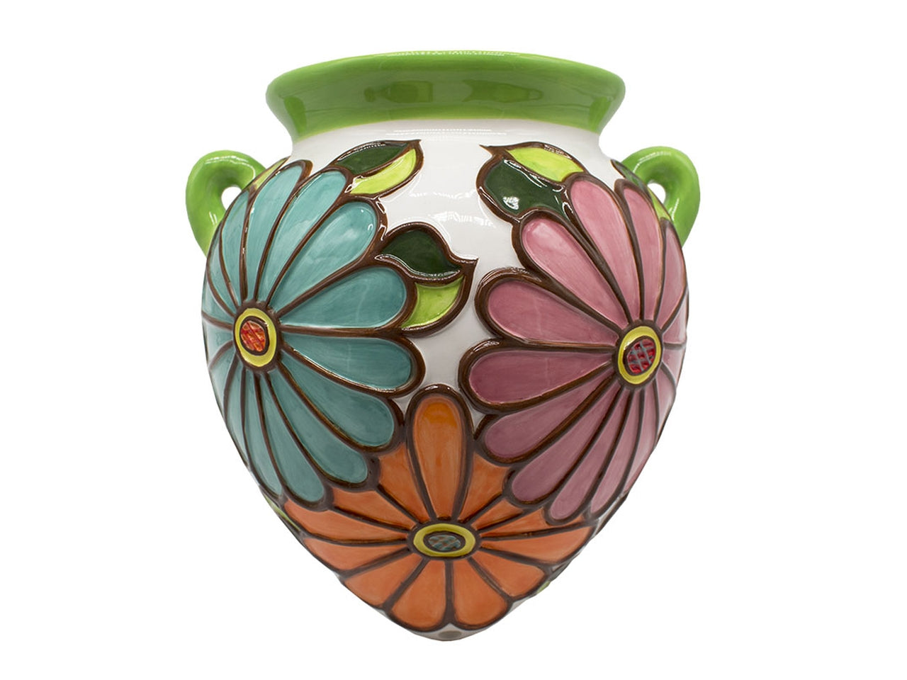 Vaso y florea da muro verde chiaro piccolo 19x18x12,5cm