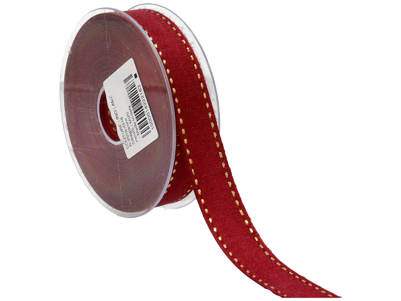 Nastro couture lino lame 25mmx20mt ciliegia/oro
