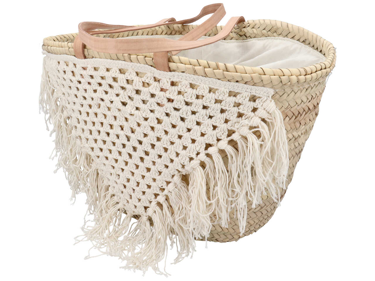 Borsa in macrame con chiusura 48x16x26cm