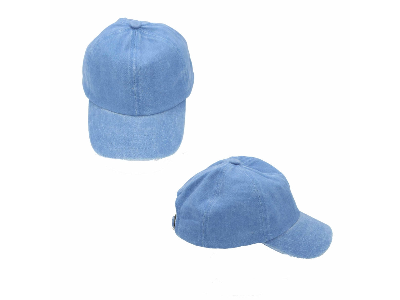 Cappello con visiera bambini in cotone azzurro royal slavato taglia unica, Lavada- Missander