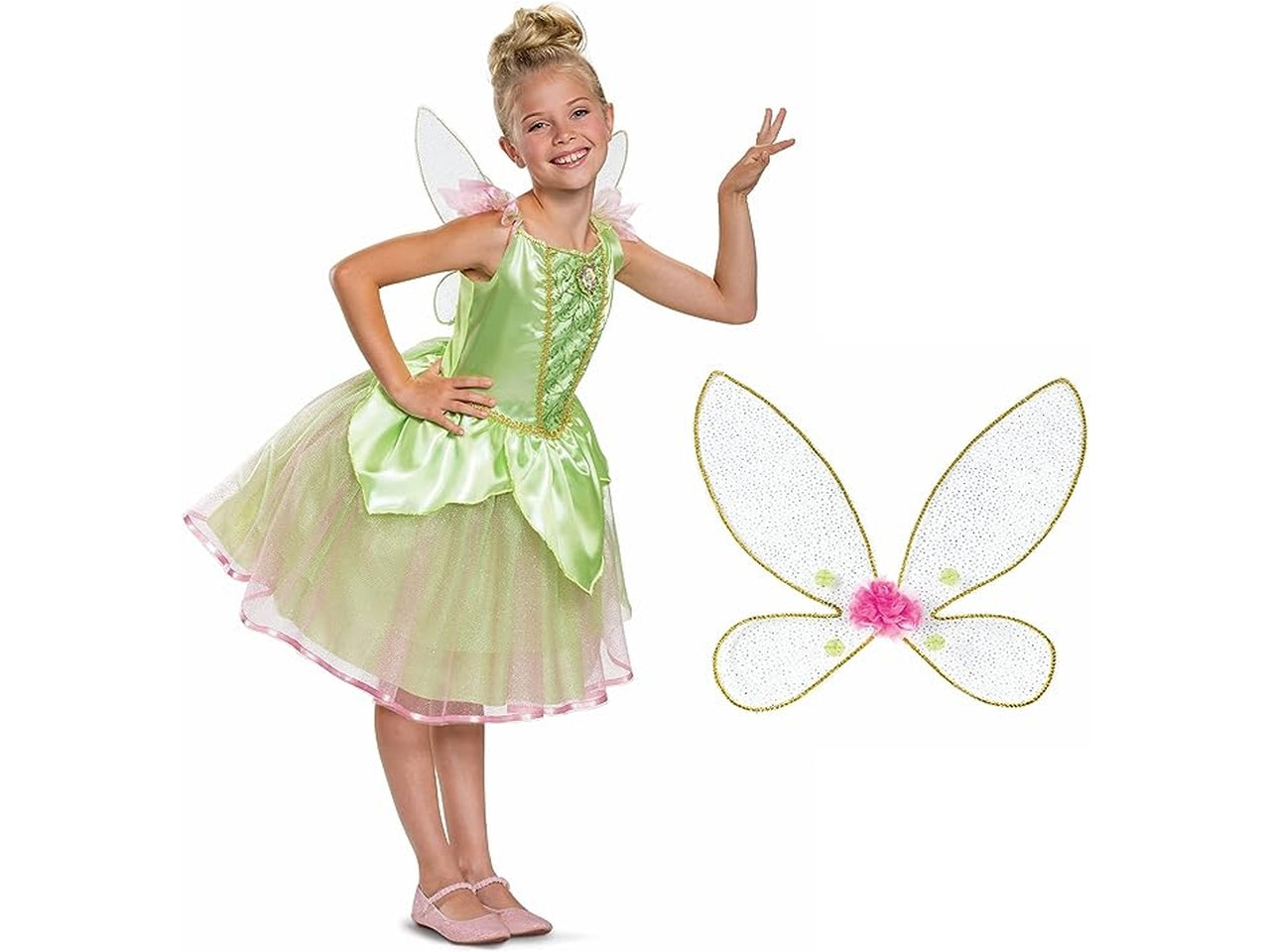 Costume disney fairies trilli da bambina taglia xs - 3-4 anni