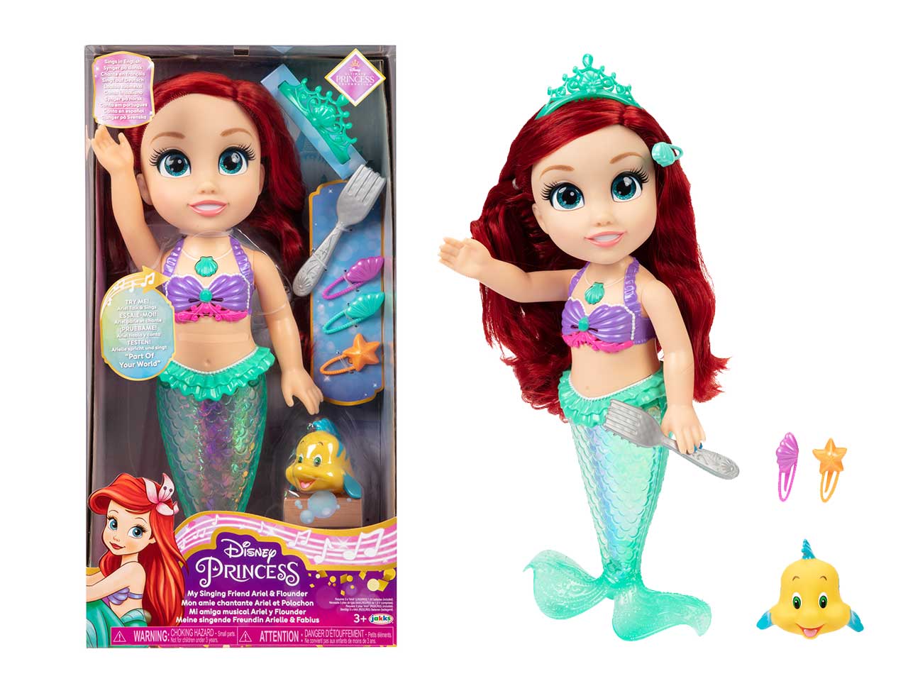 Disney princess bambola 38cm la mia amica ariel cantante