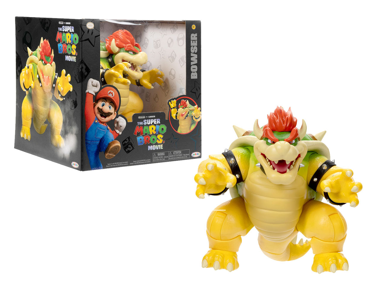 Super mario movie action figure di bowser 18cm con suoni