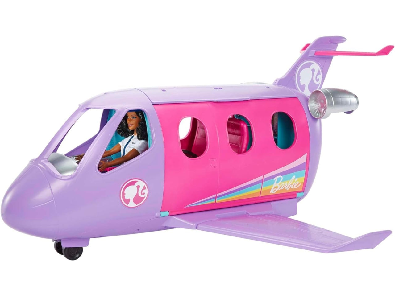 Barbie Brooklyn aereo con bambola pilota e accessori, per bambini dai 6+ anni, Mattel
