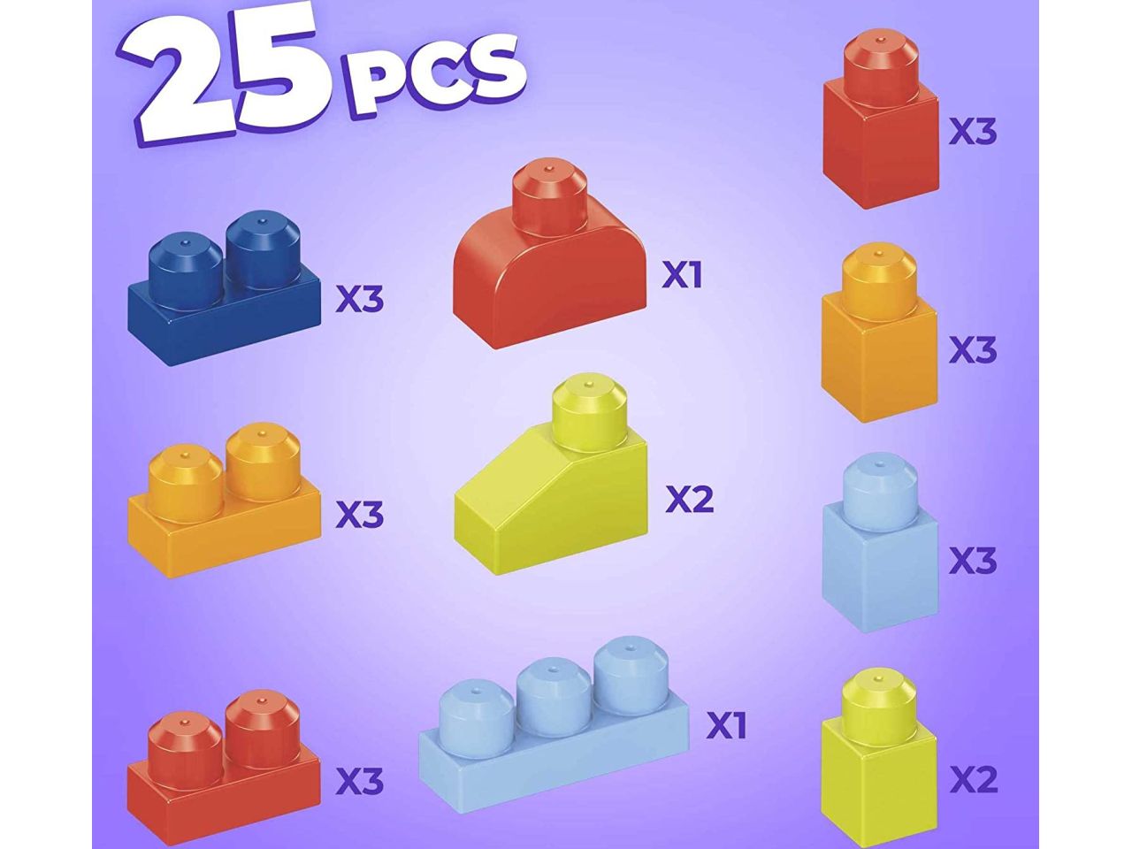 Megabloks secchiello cucciolo colori assortiti - la confezione contiene 25 mattoncini