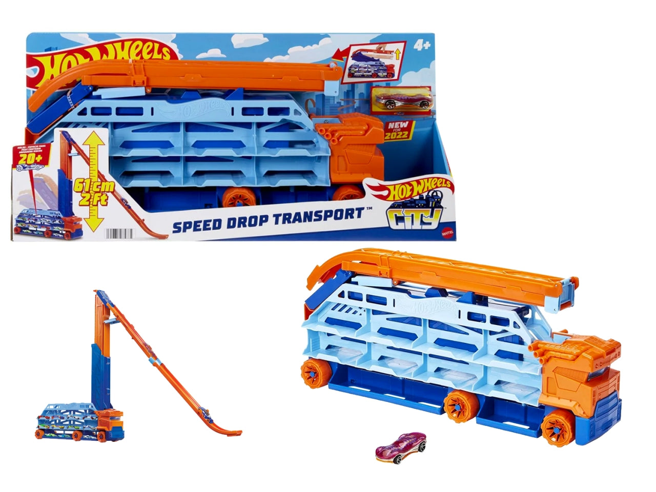 Hot wheels super bisarca e pista 2 in 1