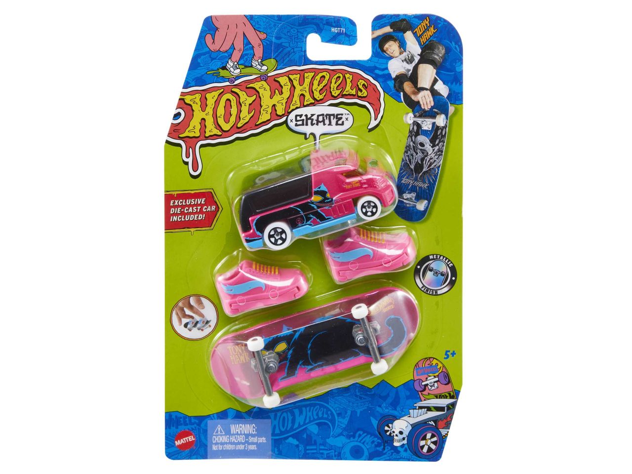 Mattel hot wheels skate - confezione skateboard con veicolo singolo in modelli assortiti