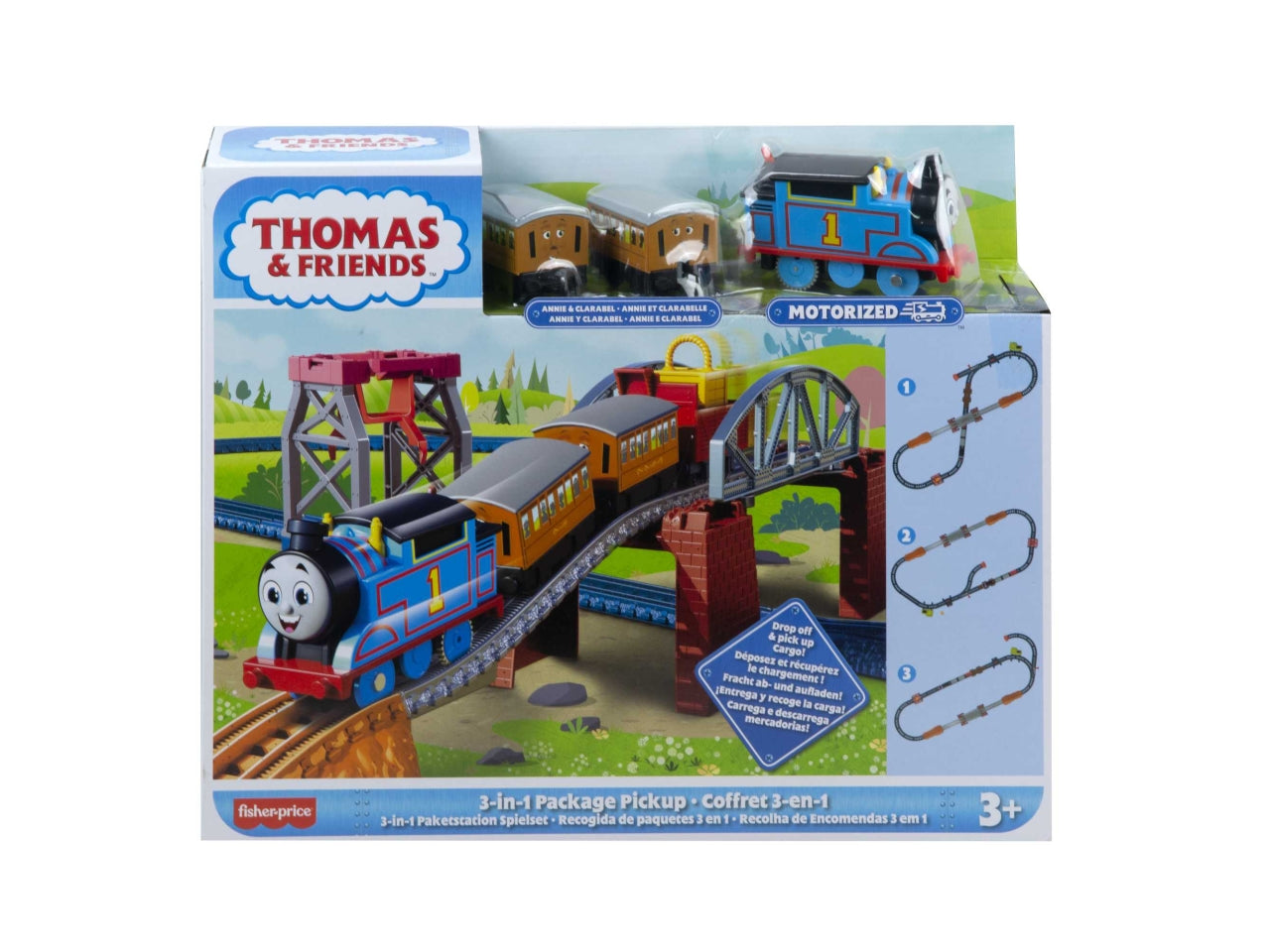 Playset con trenini Il Trenino Thomas Fisher-Price Thomas & Friends 3-in-1 Package Pickup, giocattolo per bambini 3+ anni - Mattel