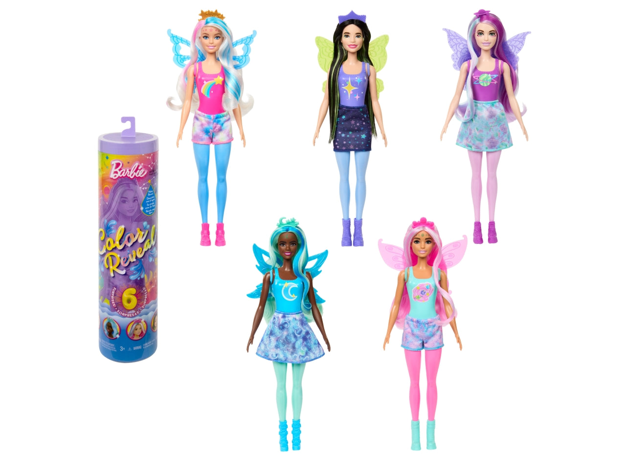 Fashion doll mattel barbie color reveal serie galaxy in modelli assortiti