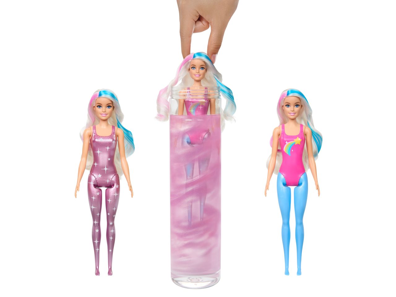 Fashion doll mattel barbie color reveal serie jeans in modelli assortiti