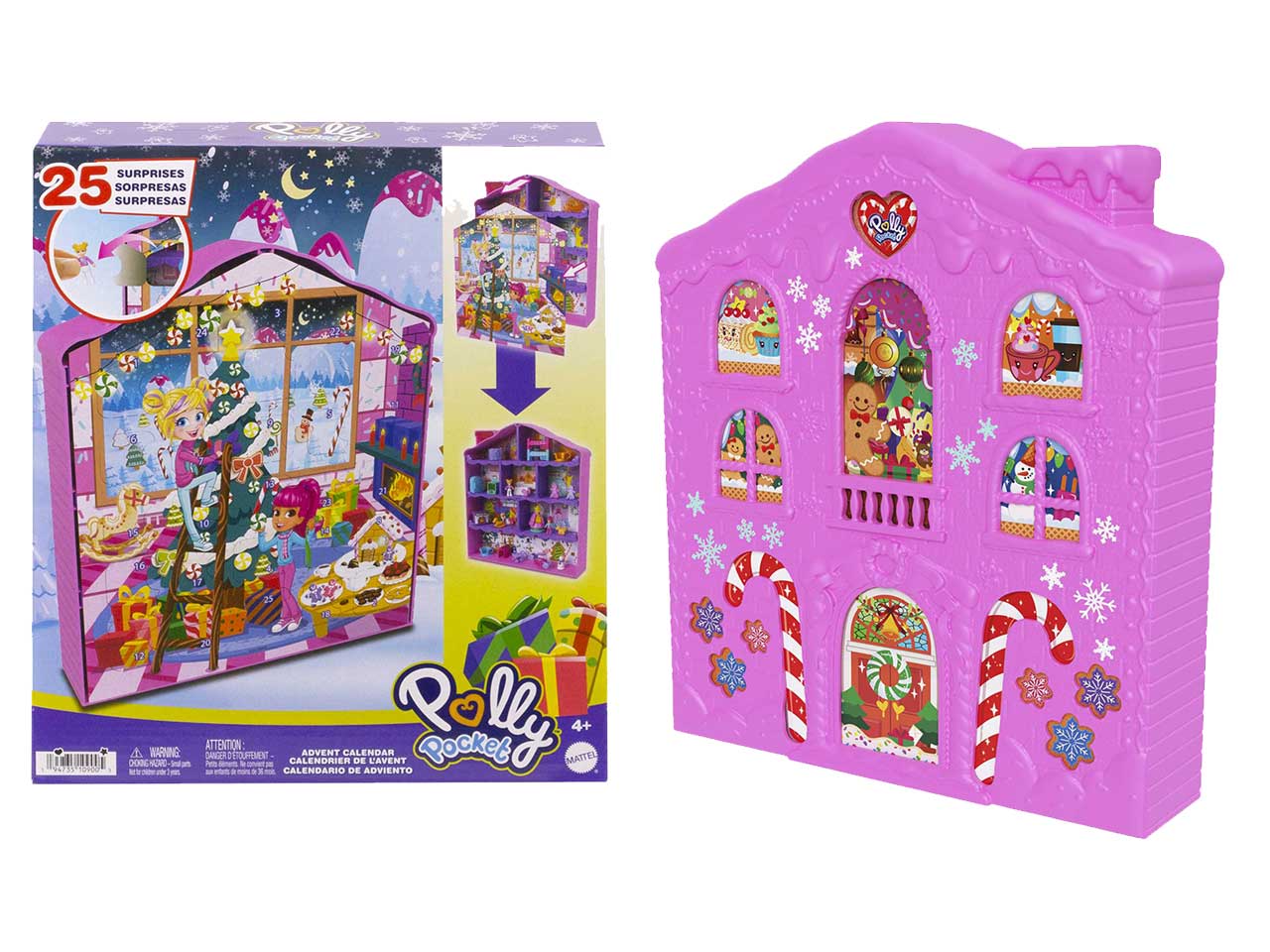 Mattel polly pocket calendario dell'avvento