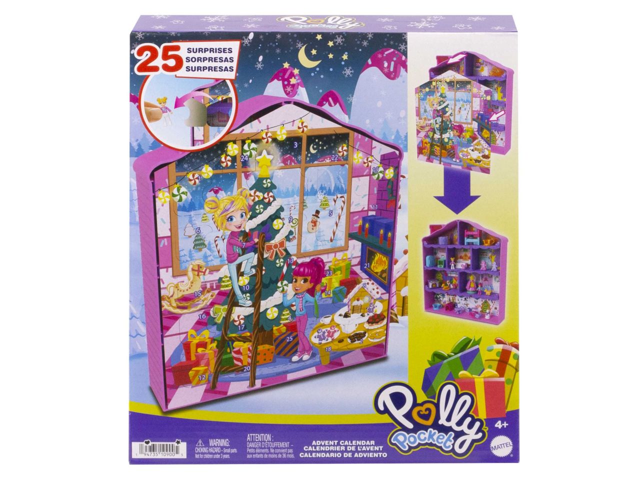 Mattel polly pocket calendario dell'avvento