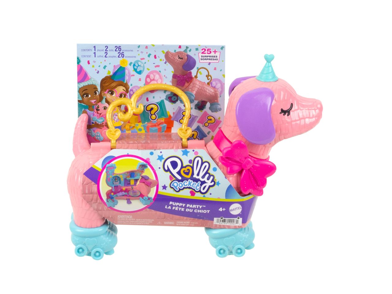 Mattel polly pocket la festa dei cuccioli con 15 accessori inclusi