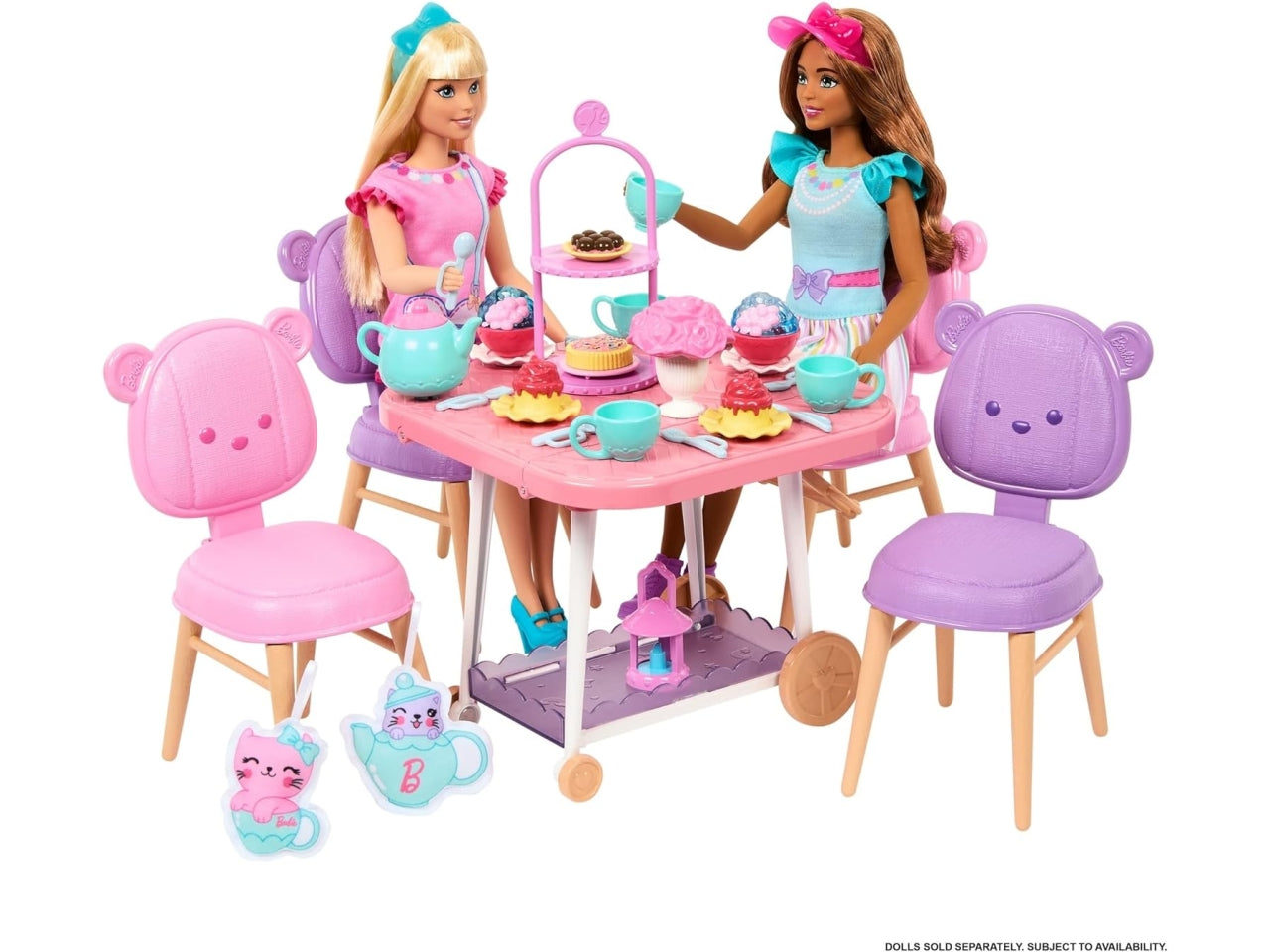 Barbie My First Tea Party, carrellino con sedie e accessori per bambini dai 3+ anni, Mattel