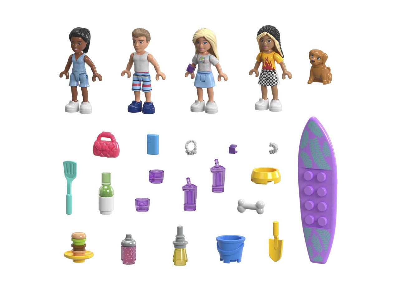 Mattel barbie mega camper dei sogni con 4 micro dolls incluse e tanti accessori da costruire con 580 mattoncini
