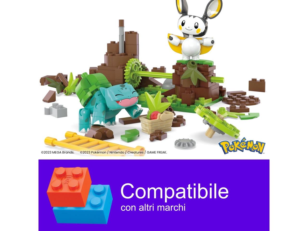 Pokemon bosco emulga e bulbasaur