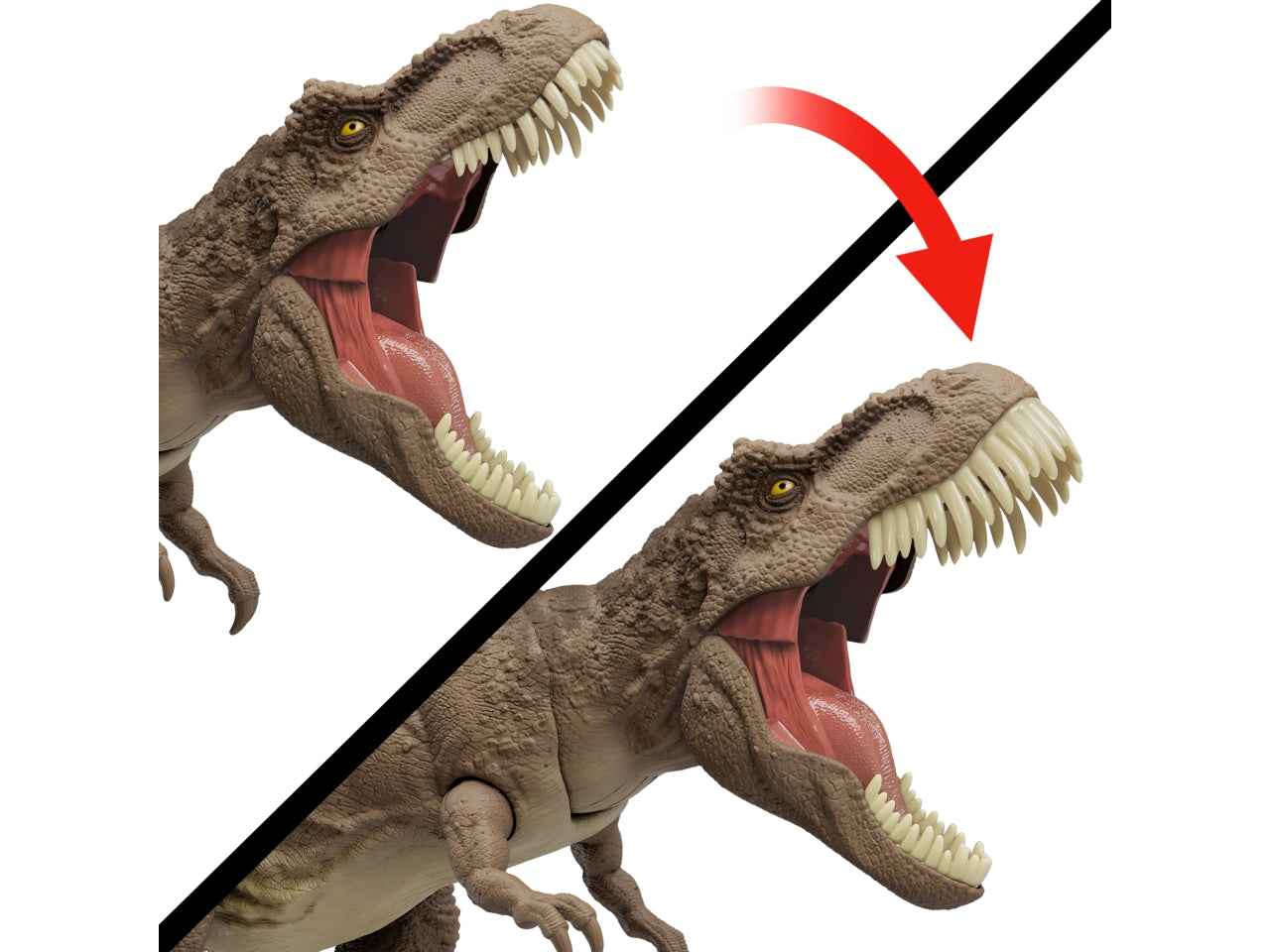 Jurassic World T-Rex Attacco Selvaggio: Action Figure Avanzata con Meccanismo di Morso e Ruggito Potenziato - Mattel