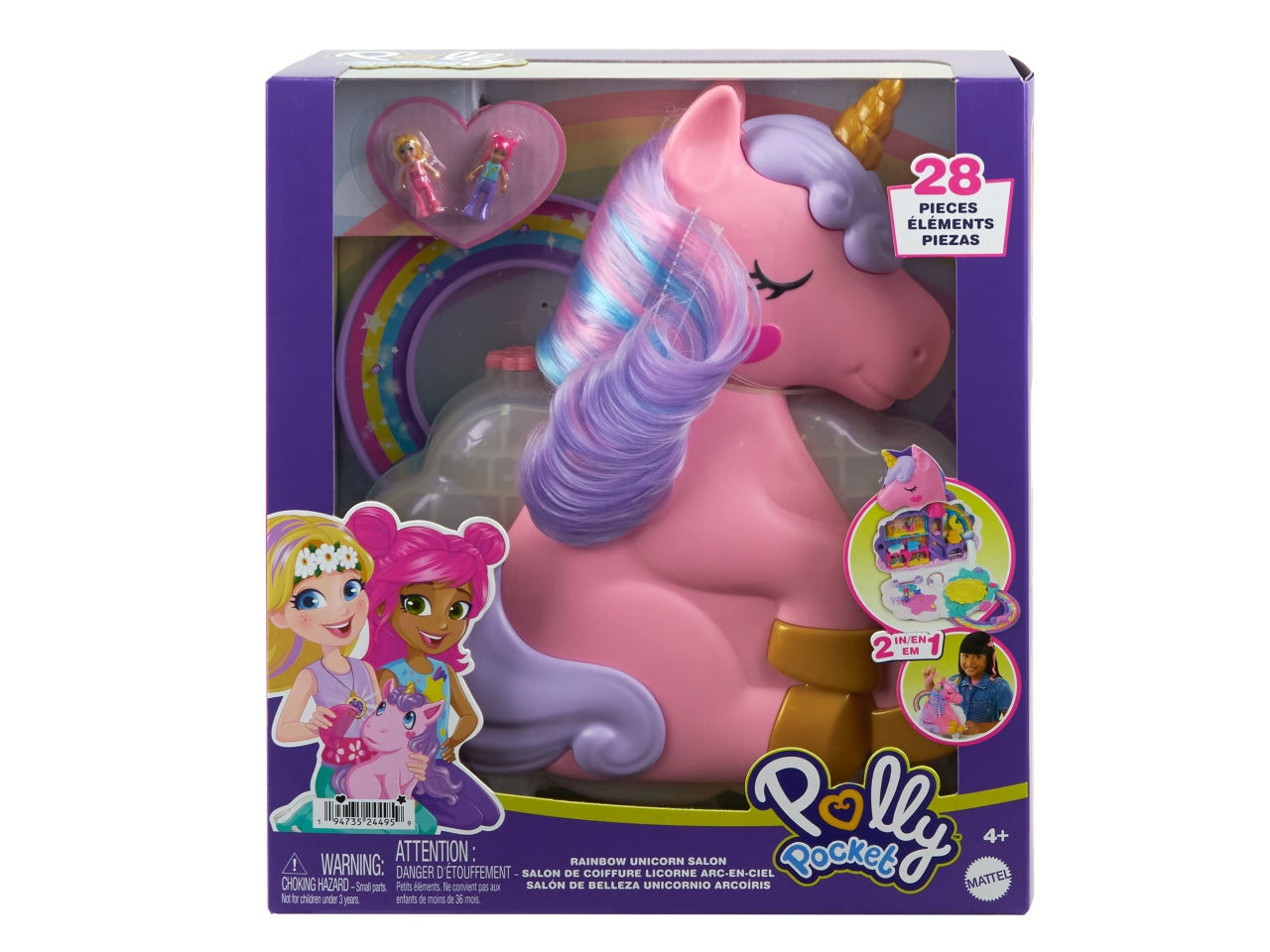 Polly pocket unicorno arcobaleno