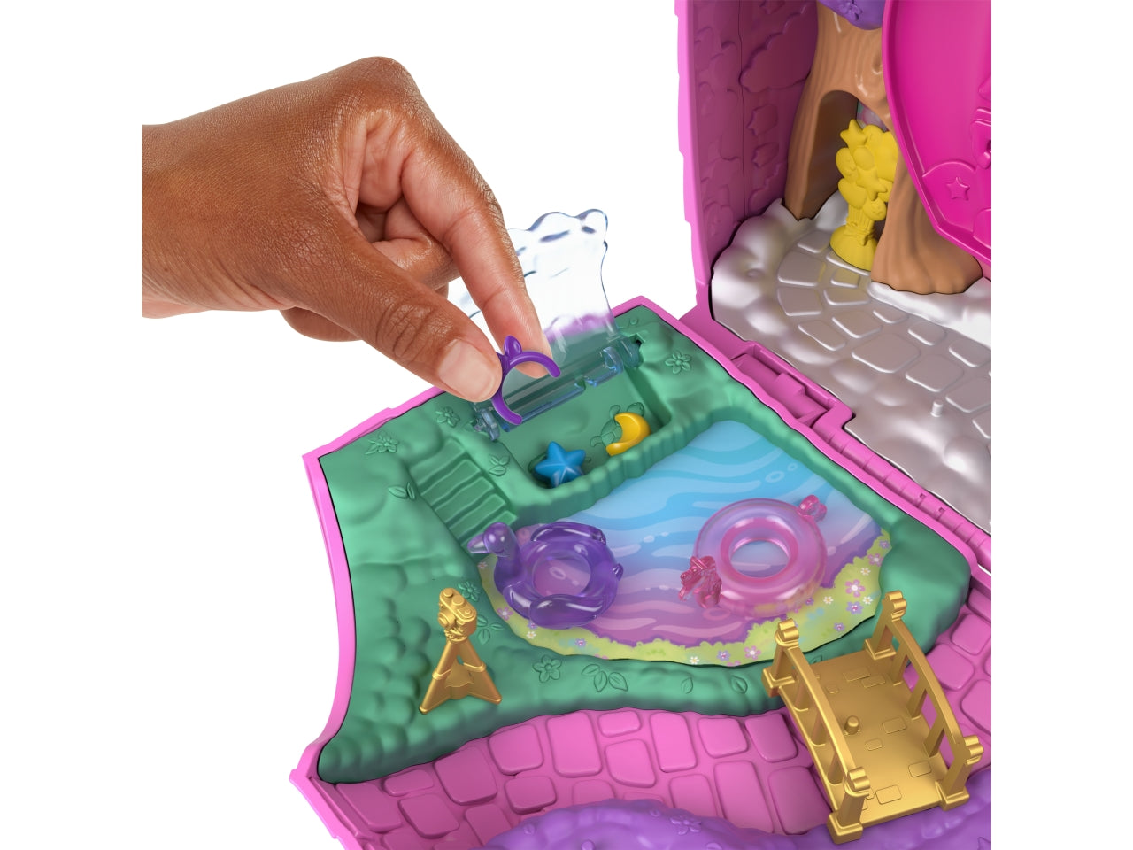 Polly Pocket - Festa Unicorno playset con 2 mini bambole e cuccioli include 25+ accessori tra cui una mini pignatta e una mongolfiera giocattolo per bambini 4+ anni HYD96 - Mattel