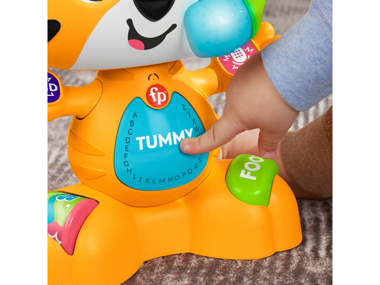 Fisher-Price Animal Band - Carlotta la Tigrotta Prime Scoperte tigre interattiva per l'apprendimento con 50+ canzoni e suoni luci multicolore giocattolo per bambini 9+ mesi HYL04