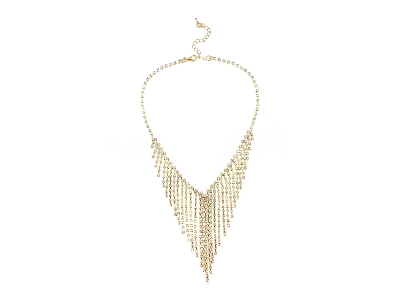Collana fili strass oro