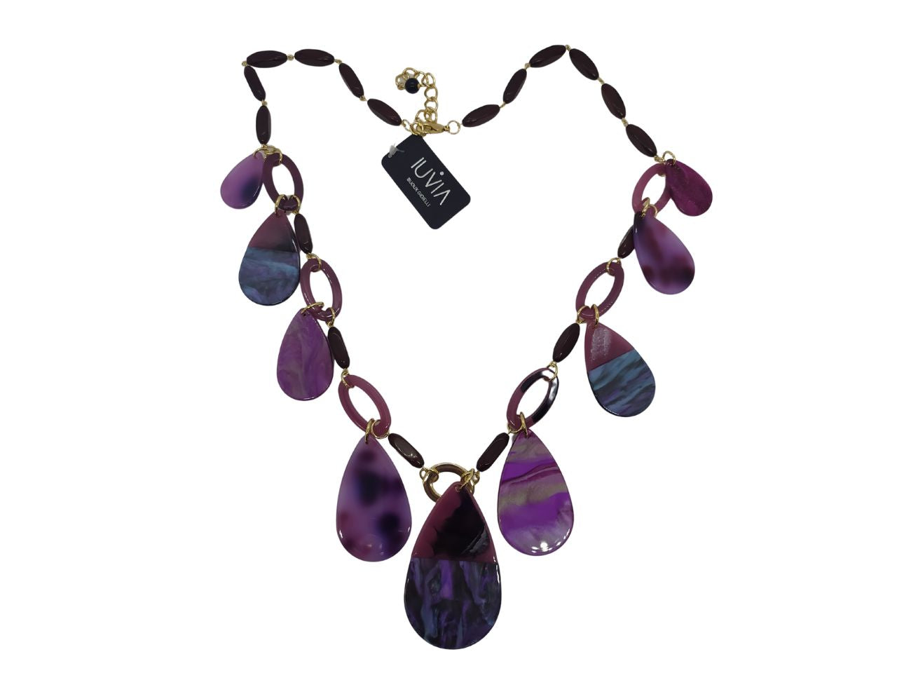 Collana lunga in resina con pendente
