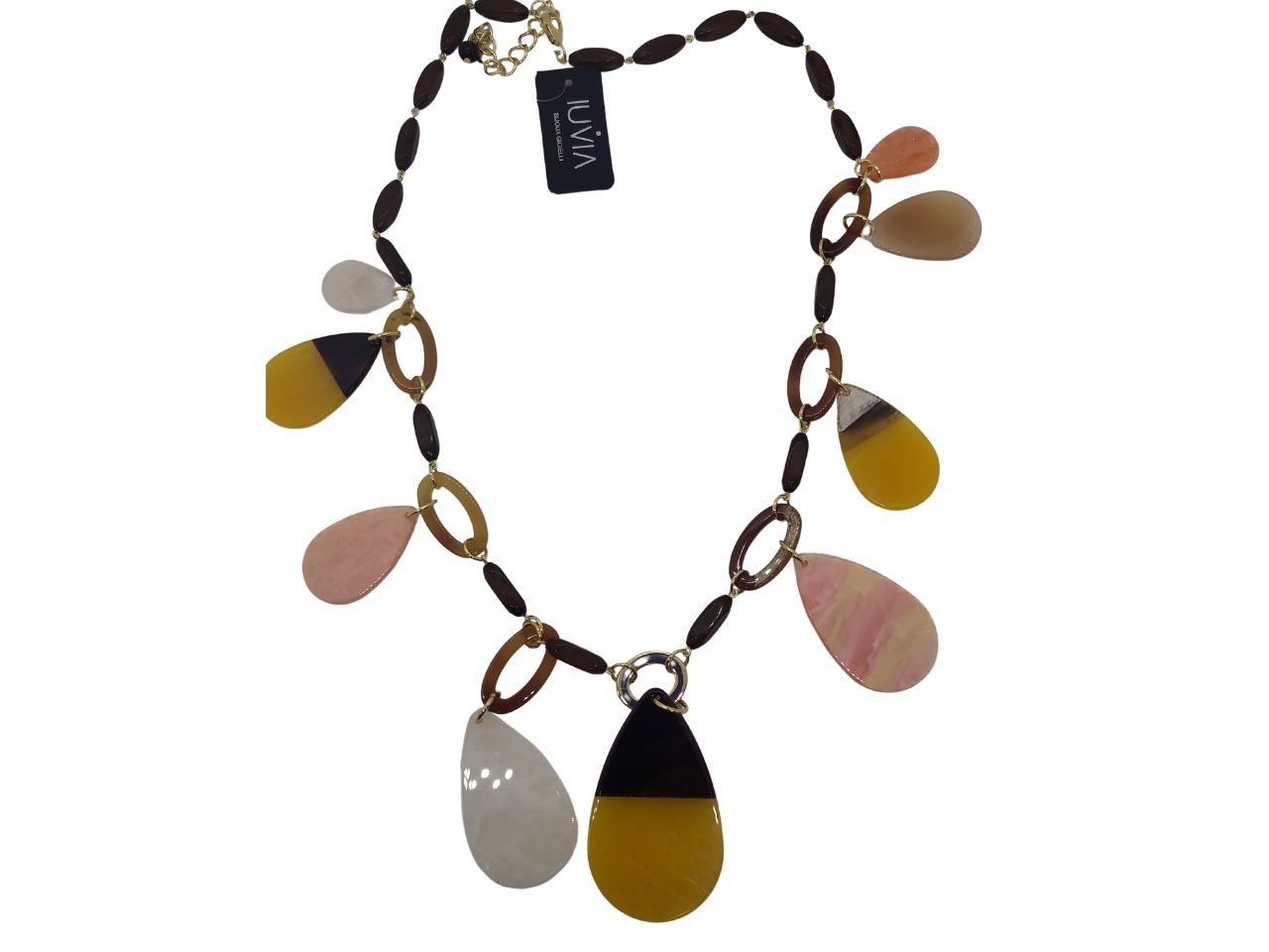 Collana lunga in resina con pendente
